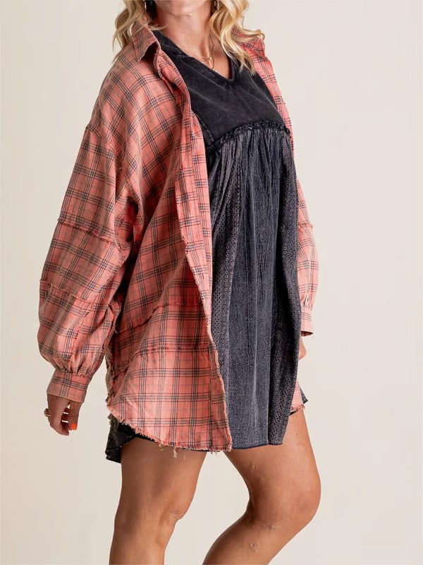 StreetLoom – Washed Oversized Shacket with Pockets