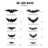 HauntGlow – Glowing 3D Bats for Enchanted Walls (12 Pcs Set)