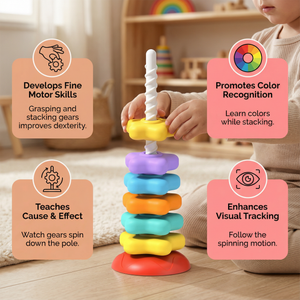 SpinStack - Rainbow Tower Toy