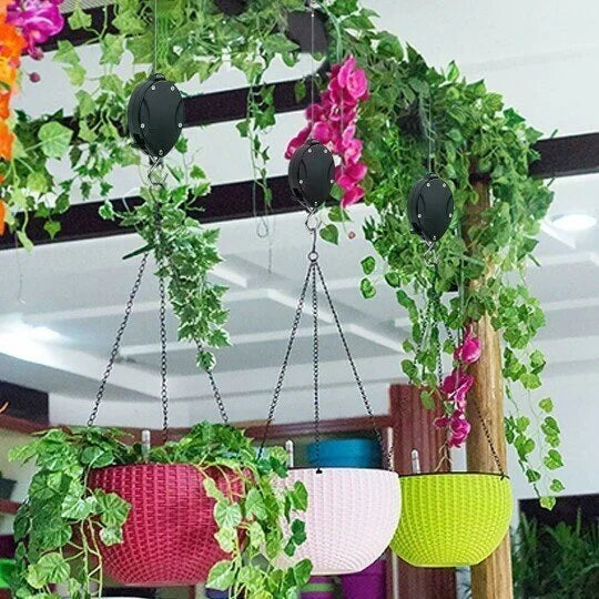  TIHOOD 3PCS Plant Pulley Hanger with 3 PCS Metal Ceiling Plant  Hooks, Retractable Plant Hook Pulley, Adjustable Heavy Duty Plant Hanging  Pulleys for Garden Baskets & Bird Feeder : Patio, Lawn