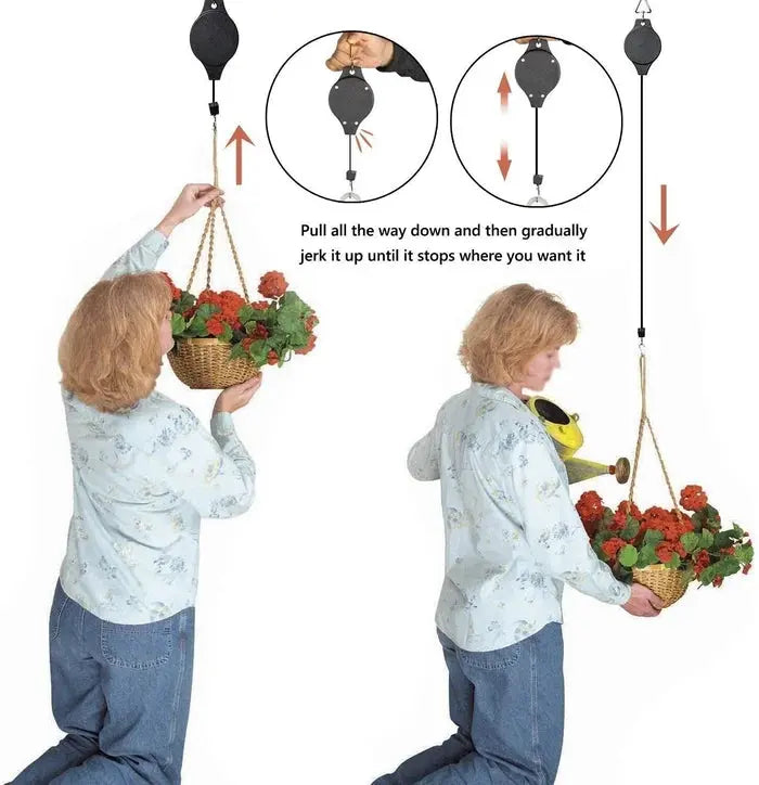 Plant Pulley Set For Garden Baskets Pots, Birds Feeder marnetic