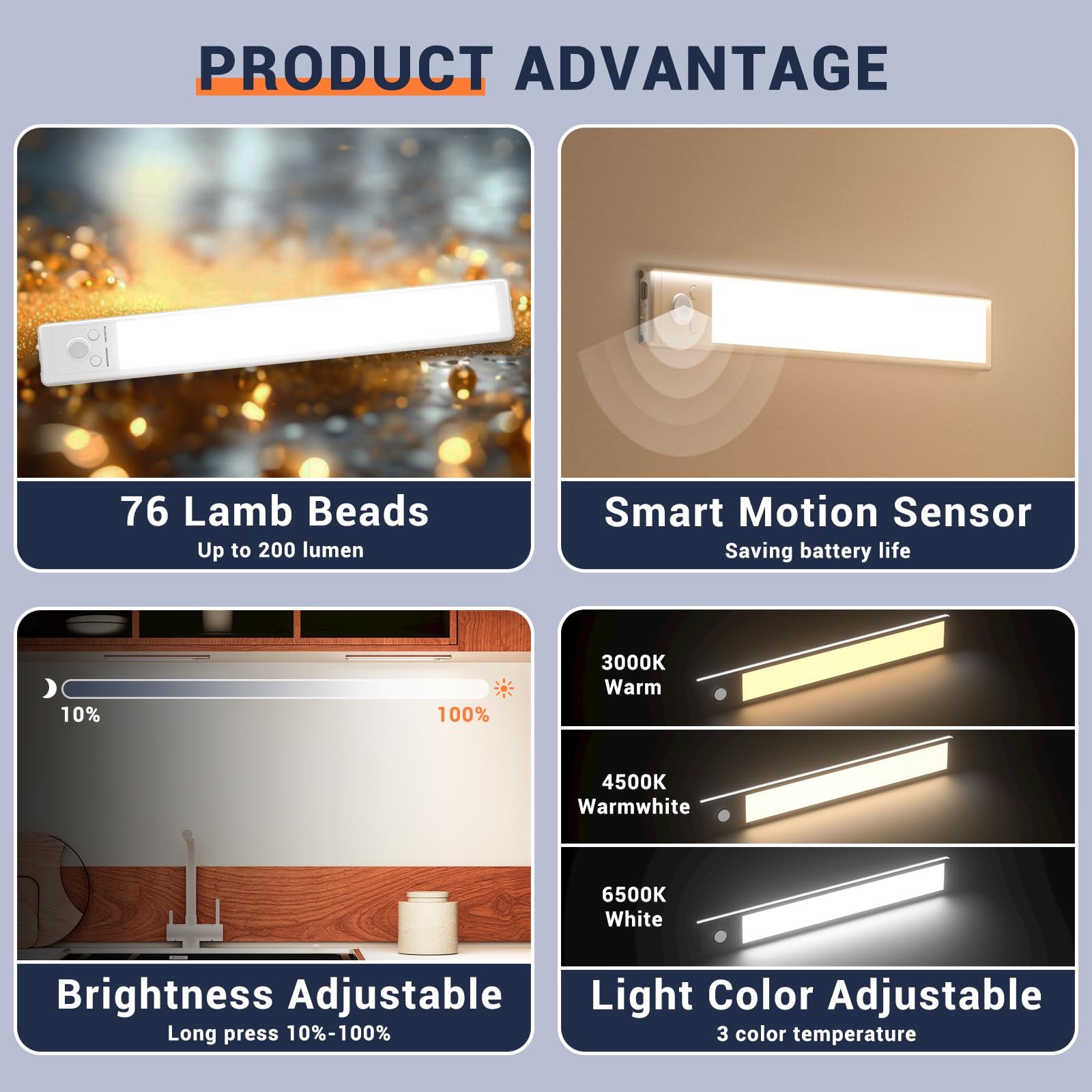 BrightStep – Rechargeable Motion-Activated Cabinet Light