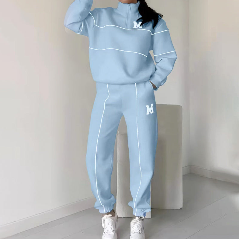 UrbanEase – Casual Line Sweatshirt 2-Piece Set