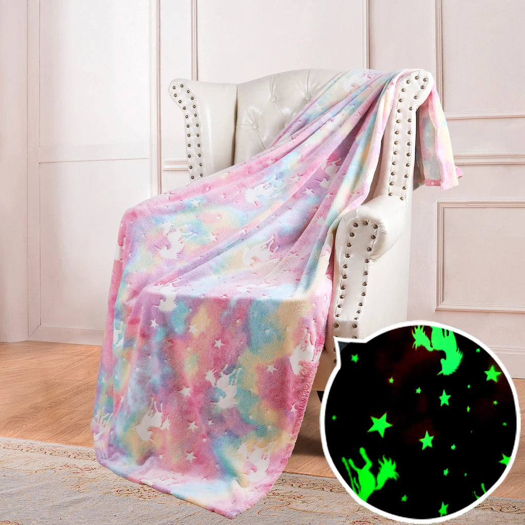 StellarDreams - Luminous Plush Velvet Galactic Blanket marnetic