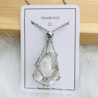 CrystalNest – Handmade Stone Holder Necklace