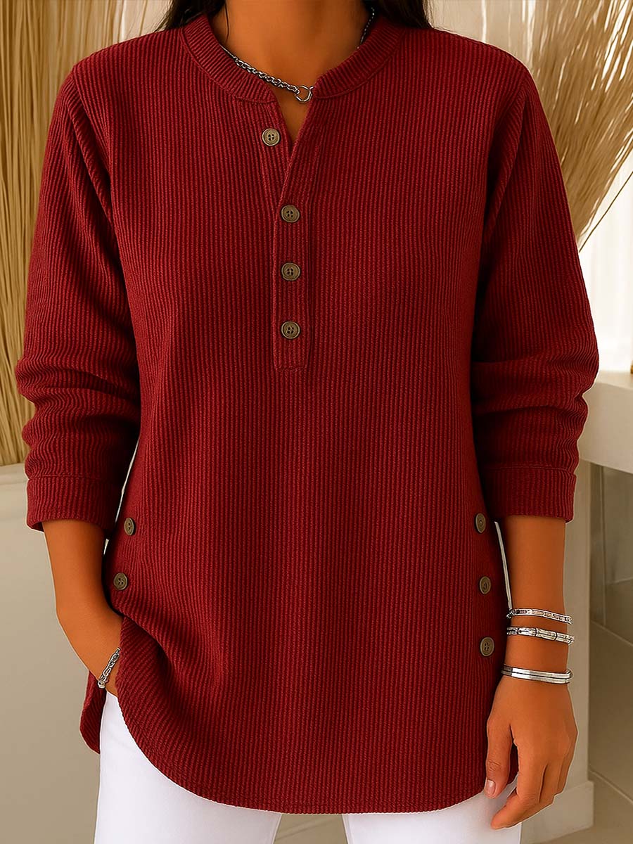 EternaStyle – Cozy Solid Color Long Sleeve Pullover