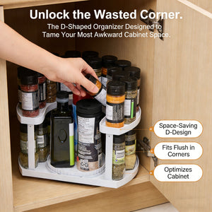 Organize360 Elite - Dual Layer Turntable Rack