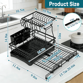 KitchenFlow – Adjustable Dish Drying Storage Rack