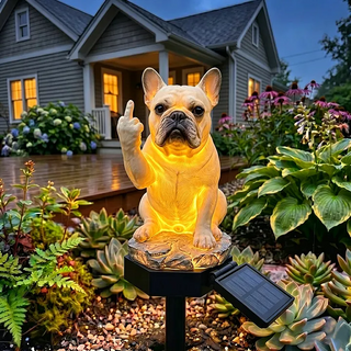 FrenchGlow – Solar French Bulldog Garden Statue