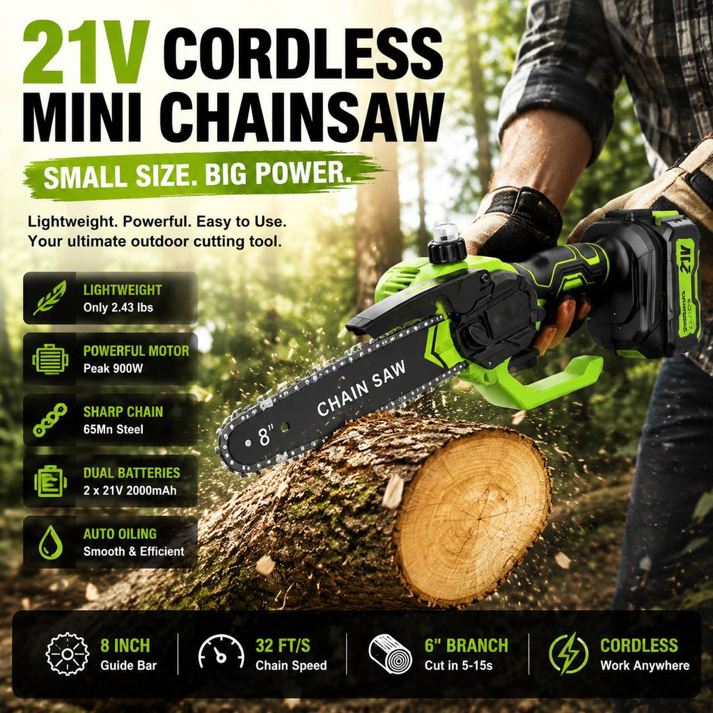 TimberSwift – Compact Cordless Wood Cutting Chainsaw