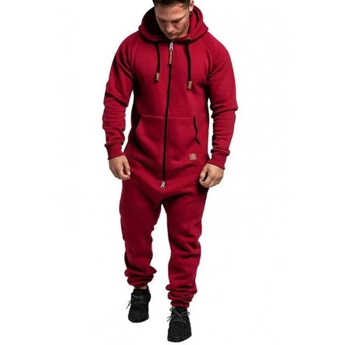 UrbanWarm – Men’s Fleece Hooded Jumpsuit