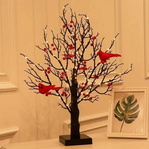 CardinalGlow – Vintage Lighted Holiday Tree Set