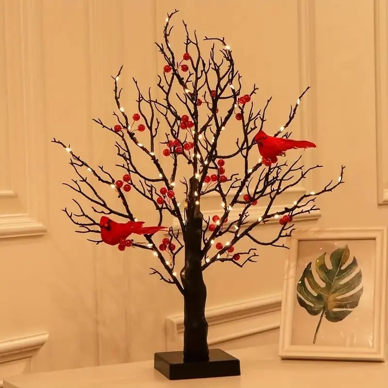 CardinalGlow – Vintage Lighted Holiday Tree Set