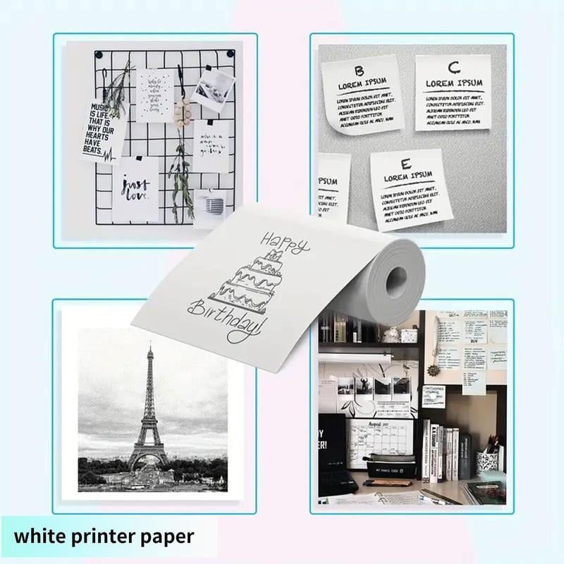 🌈Christmas Hot Sale 49% OFF - Portable Mini Printer , With 5 thermal papers + 5 self-adhesive papers + 3 colored papers + colored pens