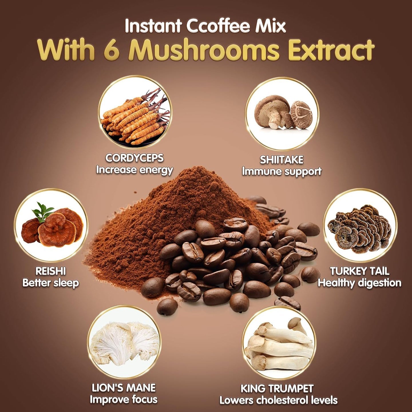 BrewBalance – 6-Mushroom Medium Roast Instant Coffee