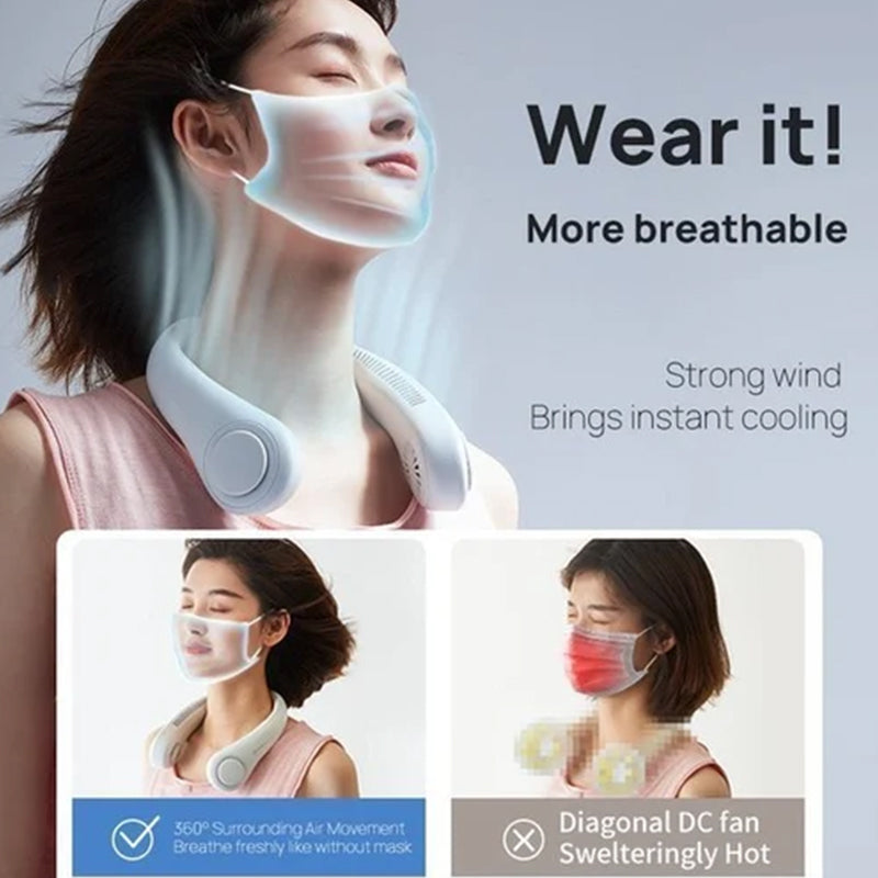 NeckBreeze Pro - 360° Airflow Cooling Fan for Outdoor Comfort