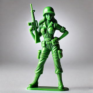 Funny Green Army Woman