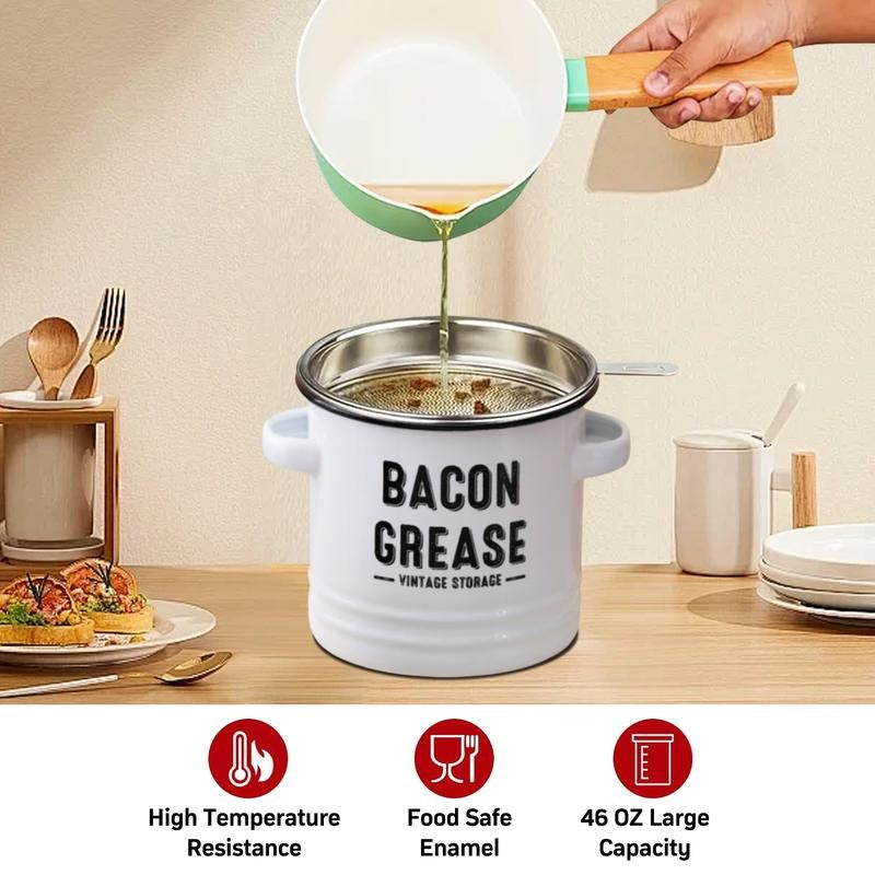 VeloraOil – Bacon Grease Collector & Strainer