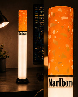 🚬 Cigarette Tube Shaped Marlboro Style Floor Lamp | Retro Industrial Novelty Ambient Light