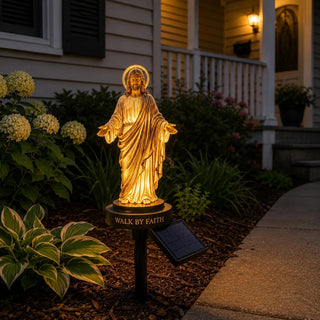 FaithGlow – Solar Jesus Garden Light
