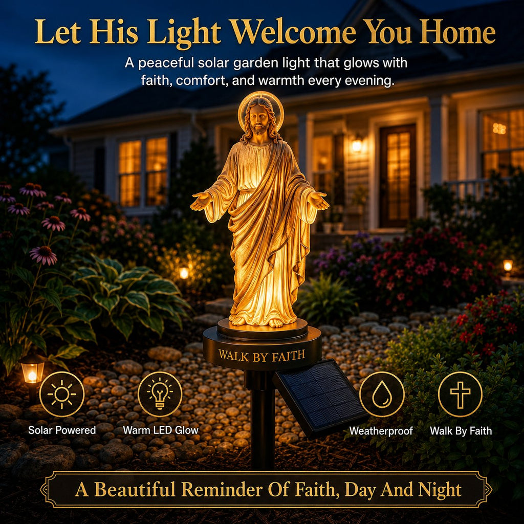 FaithGlow – Solar Jesus Garden Light