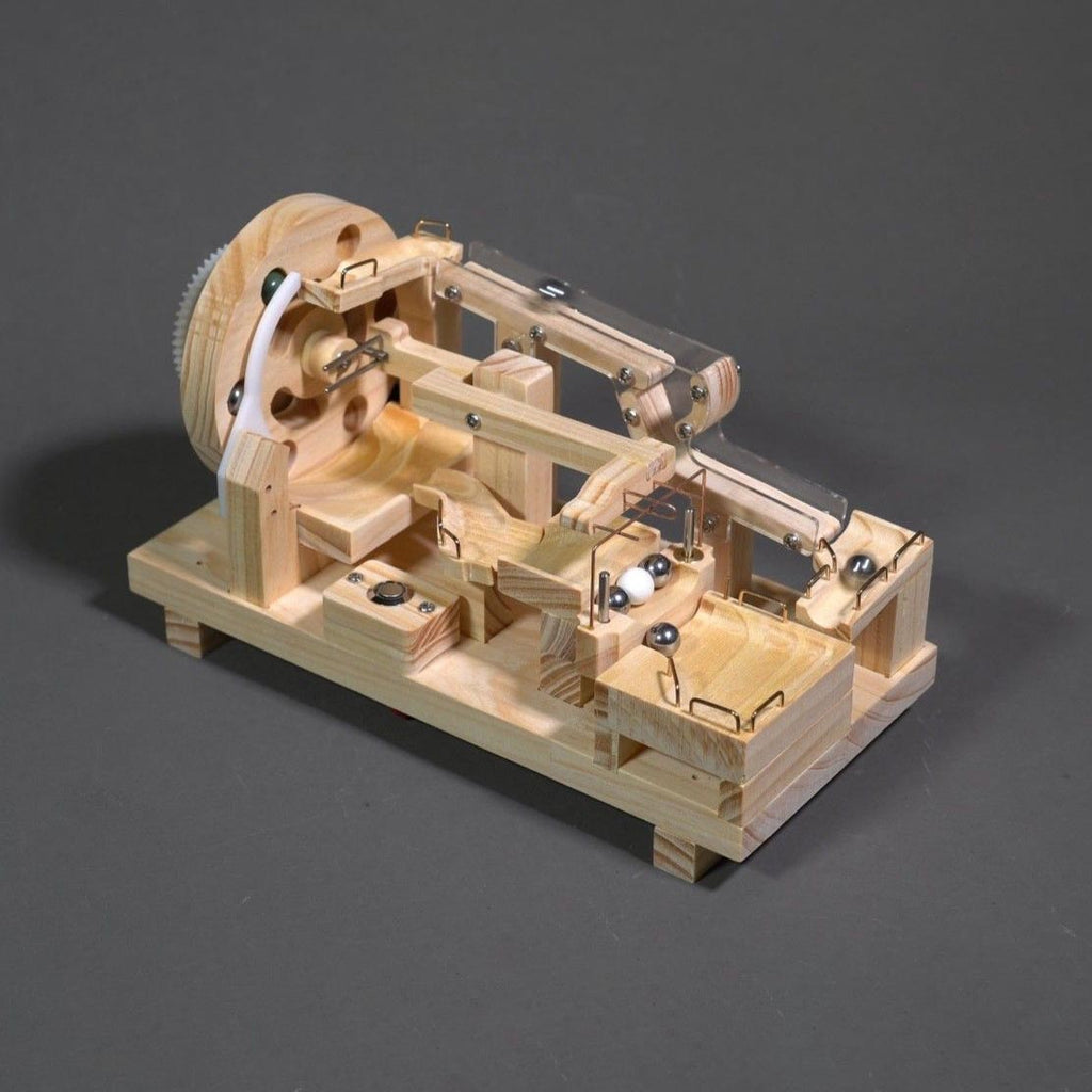 DIY Mortise and Tenon Wooden Marble Run Building Block Toy, Mechanical Model, Educational and Creative Assembly, Handmade Wooden Craft, Home Decoration, and Educational Gift