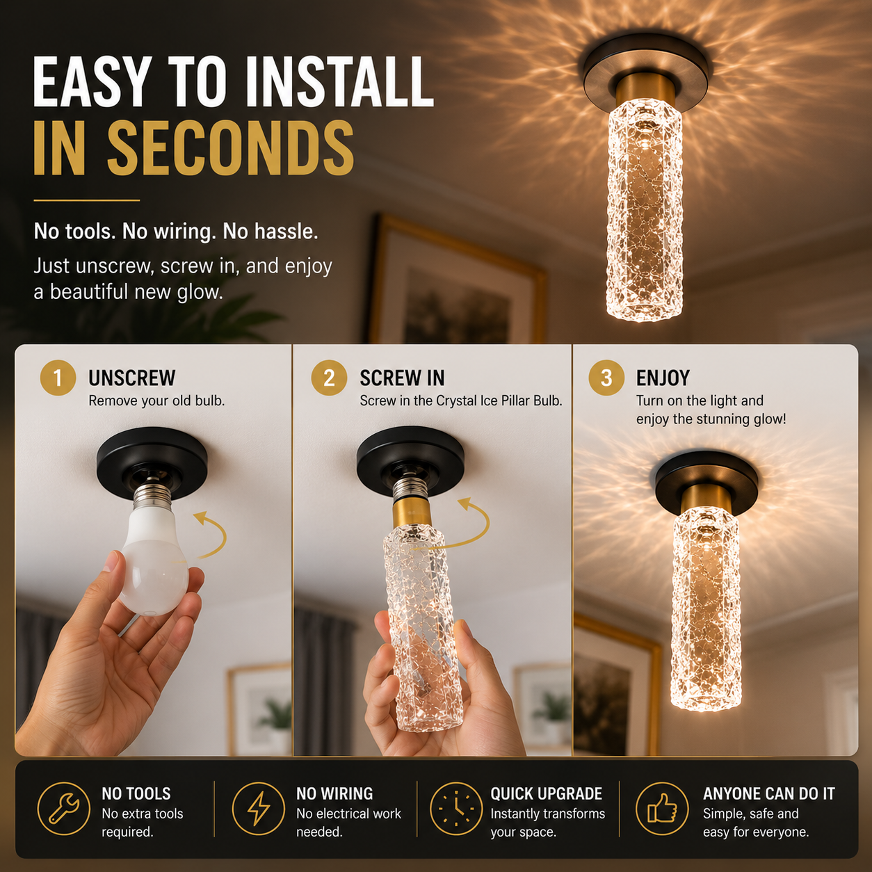 FrostLume – Luxury Ice Pillar Decorative Light