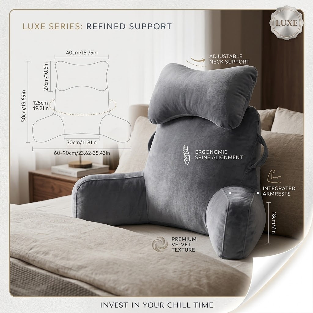 ComfortLuxe – Premium Reading & Relaxation Support Pillow