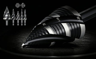 Four Spiral Flute Step Drill Bit Set