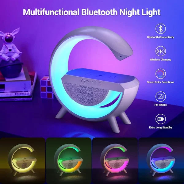 Multifunctional Bluetooth Speaker With Radiant Wireless Charger and Clock marnetic
