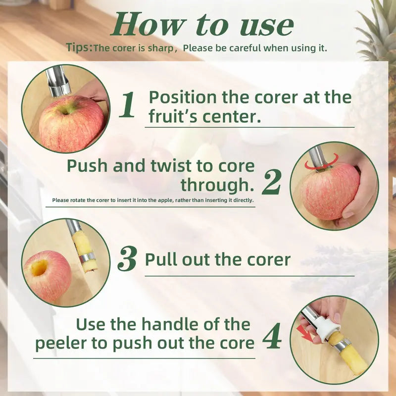 AppleEase – 2-in-1 Apple Corer & Peeler