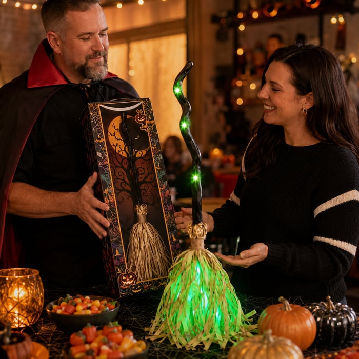 HauntedGlow – Motion Activated Halloween Broom Light