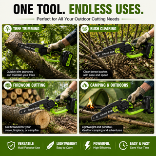 TimberSwift – Compact Cordless Wood Cutting Chainsaw