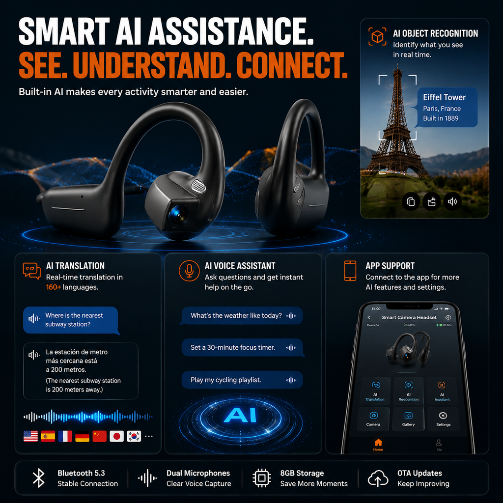 VisionFlow – Smart Open-Ear Camera Headset
