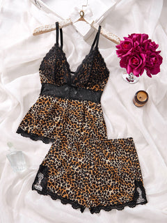 BloomRest - Lightweight V-Neck Lace Trim Sleepwear Set