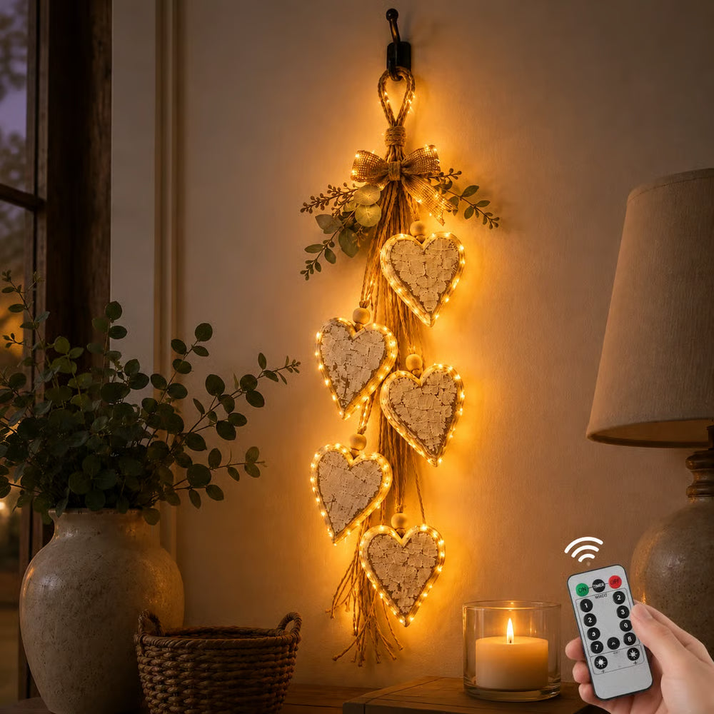 HeartHaven – Rustic Layered Heart Wall Hanging Decor