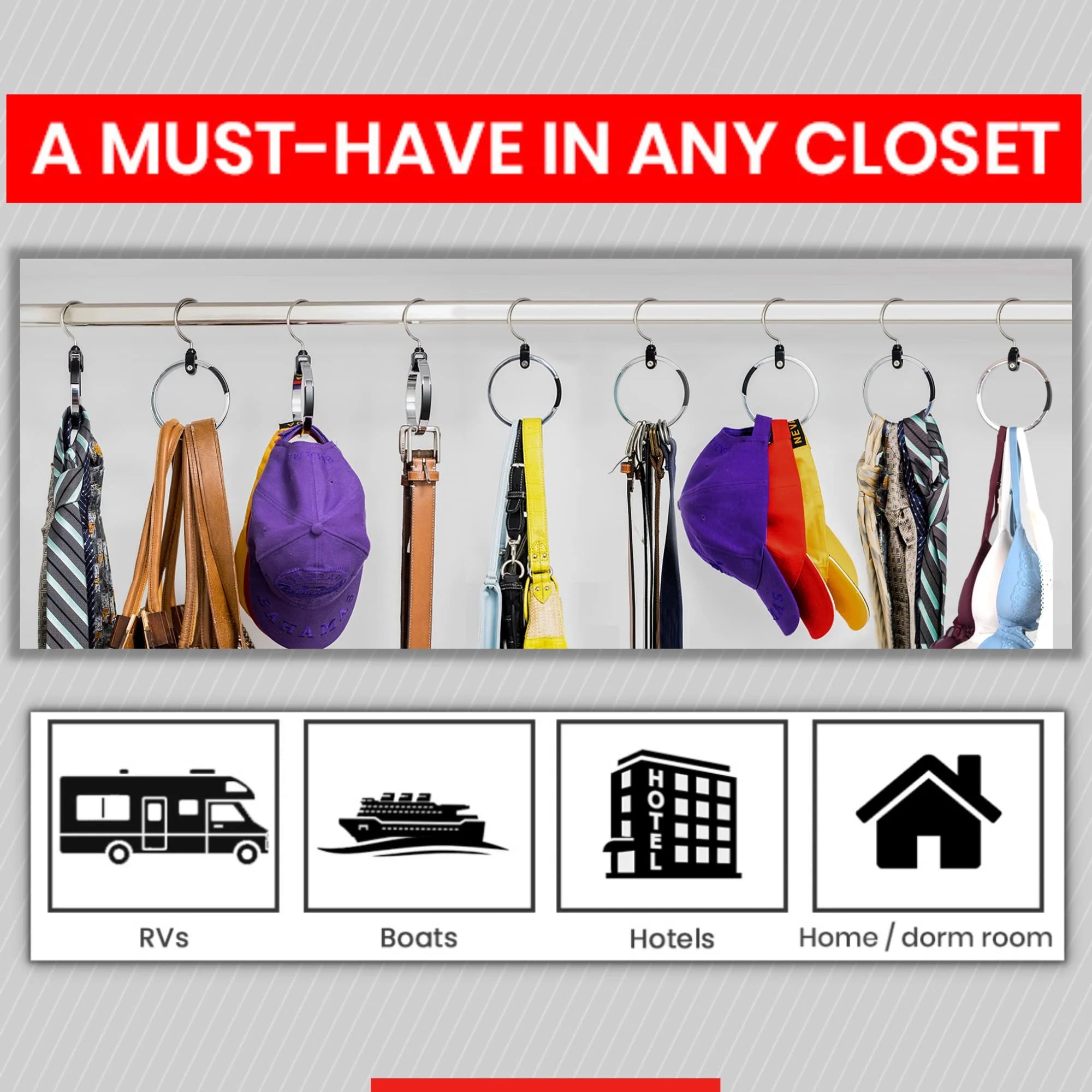 SpaceSaver – Versatile Multipurpose Closet Hanger