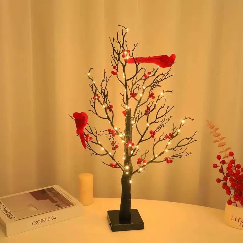 CardinalGlow – Vintage Lighted Holiday Tree Set