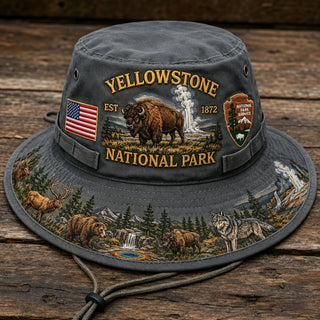 🇺🇸 Last Day Promo: 49% OFF 🦬 - Yellowstone National Park Adventure Boonie Hat