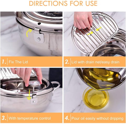 SteelFry – Stainless Steel Fryer Pot with Thermometer