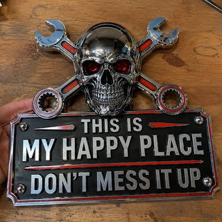 "This Is My Happy Place" Garage Wall Sign