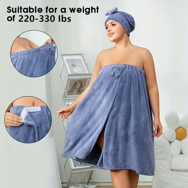 CozyCurve – Plus Size Wrap Bathrobe Set