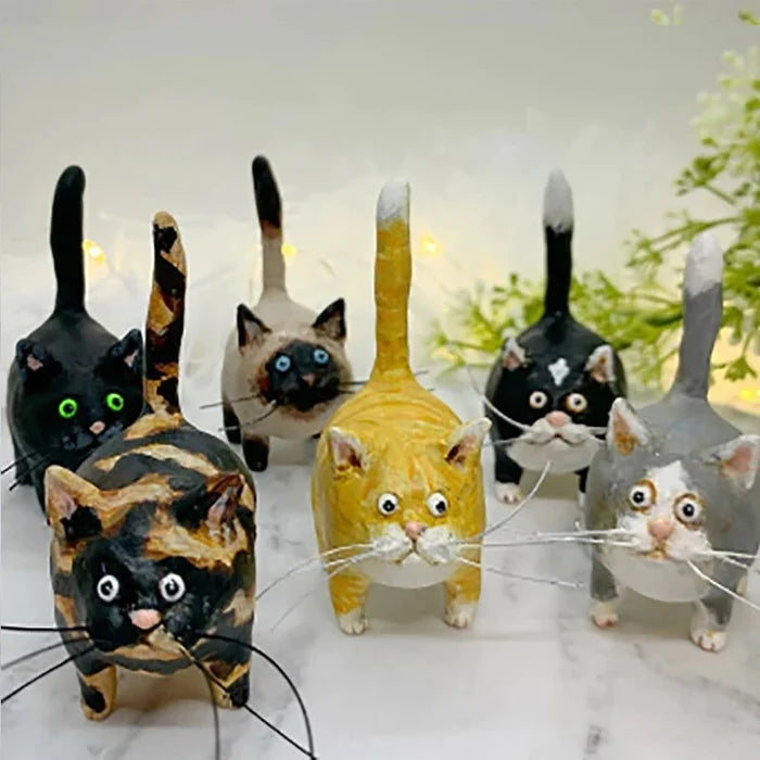 WhimsiCats™️ - Handcrafted Miniature Kitty Figurine marnetic