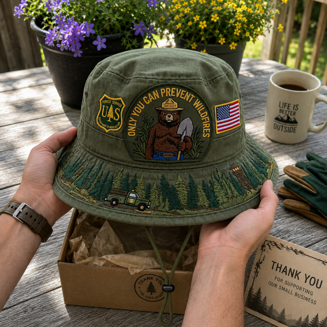 🇺🇸 Last Day Promo: 49% OFF - 🐻USFS Only You Can Prevent Wildfires Boonie Hat🌲