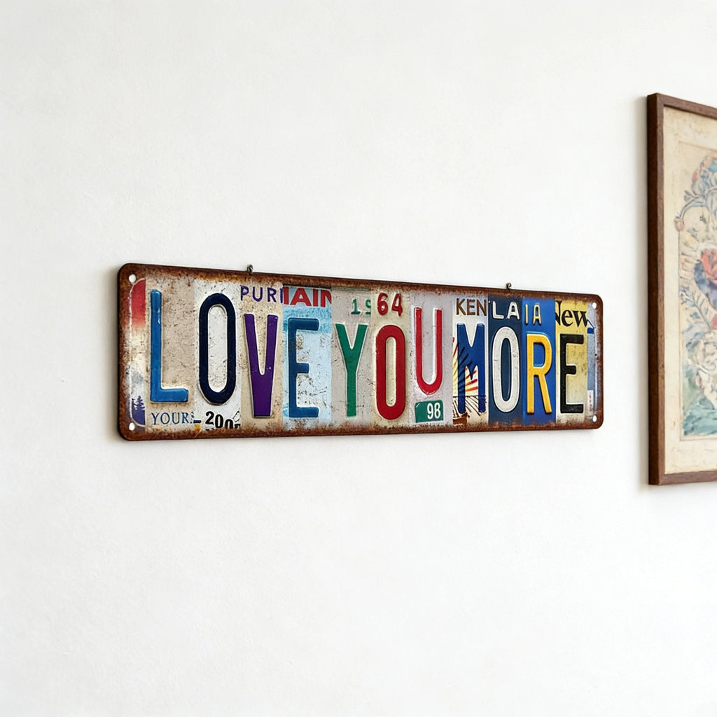 AmorSign – “Love You More” Vintage Metal Wall Decor