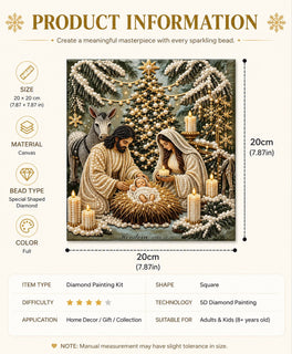 FaithGlow – Nativity Scene Diamond Painting Kit