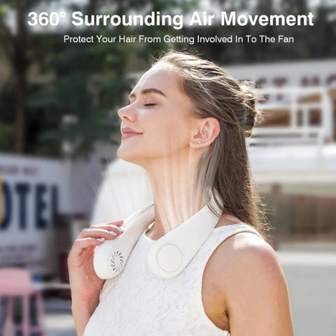 NeckBreeze Pro - 360° Airflow Cooling Fan for Outdoor Comfort