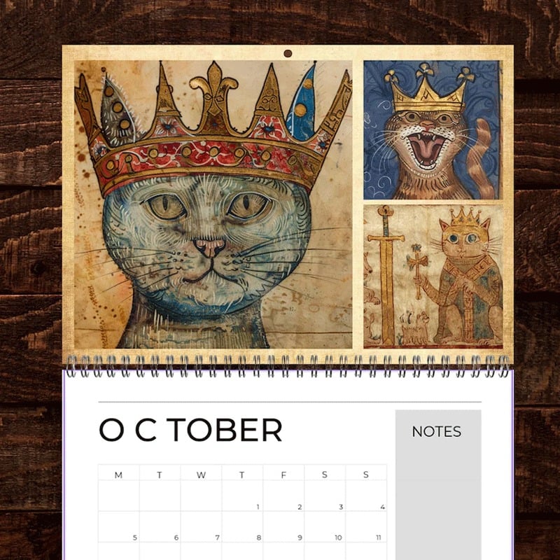 Meowjesty - A Medieval Cat Art Calendar 2026