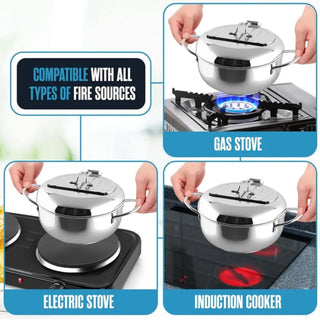 SteelFry – Stainless Steel Fryer Pot with Thermometer