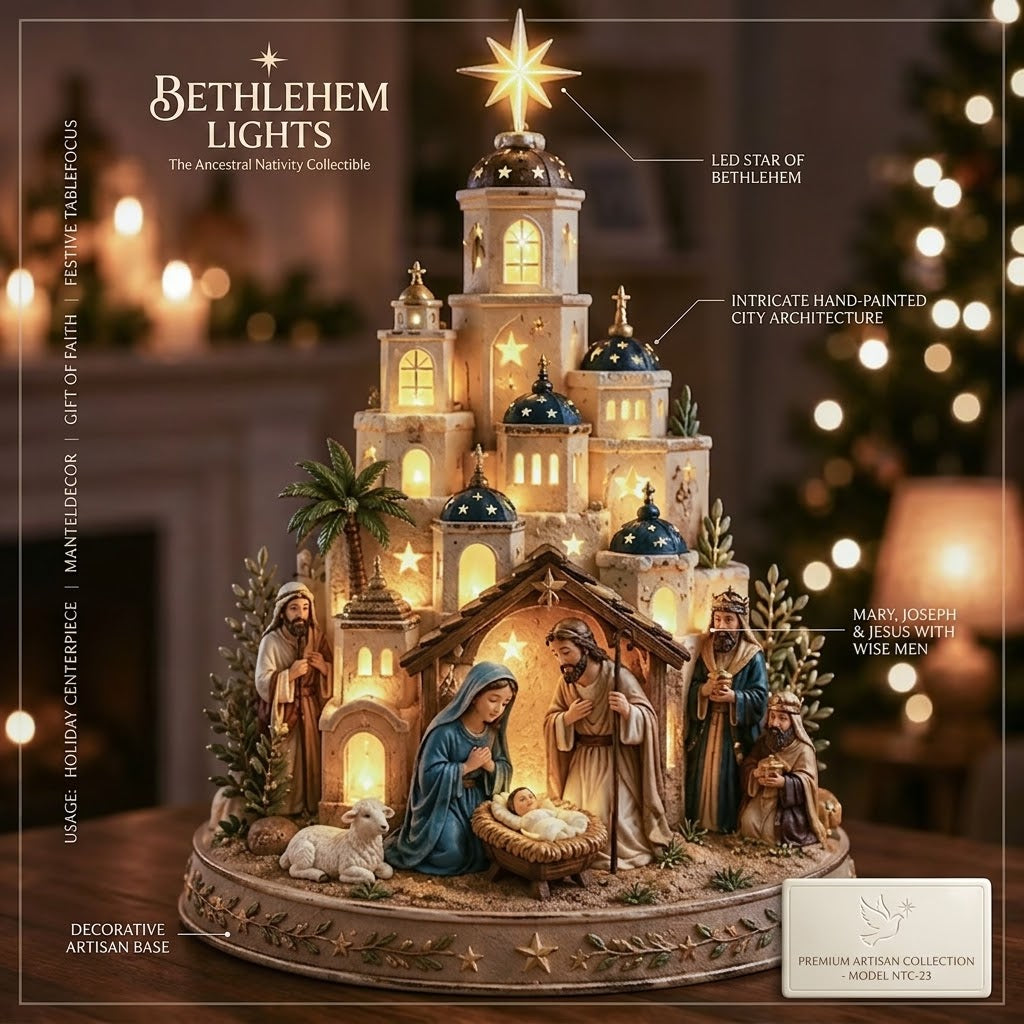 HolyLume – Detailed Nativity Church Light Decor